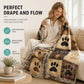 🐾 Couverture Douce en Flanelle – Motif Empreinte de Patte, 7 Tailles, Kaki ou Bleu