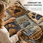 🐾 Couverture Douce en Flanelle – Motif Empreinte de Patte, 7 Tailles, Kaki ou Bleu