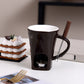 📢 50% de Réduction – Tasse à Fondue au Chocolat en Céramique avec Chauffe-Plat à Bougie, Set 200 ml avec Fourchette