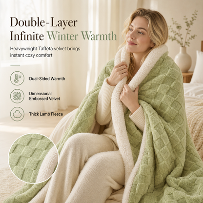 Plaid Épais Double Couche Sherpa & Flanelle – Douceur Cocooning & Chaleur d'Hiver