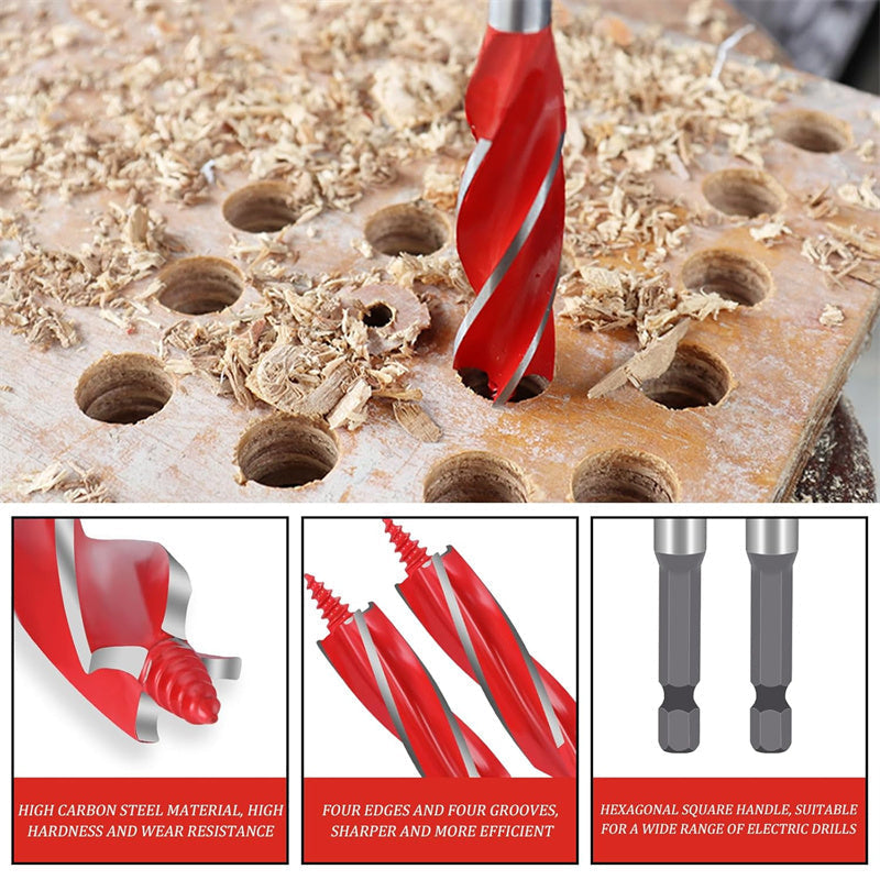 Coffret de 8 Forets à Bois Hélicoïdaux – Acier Carbone & Tige Hexagonale