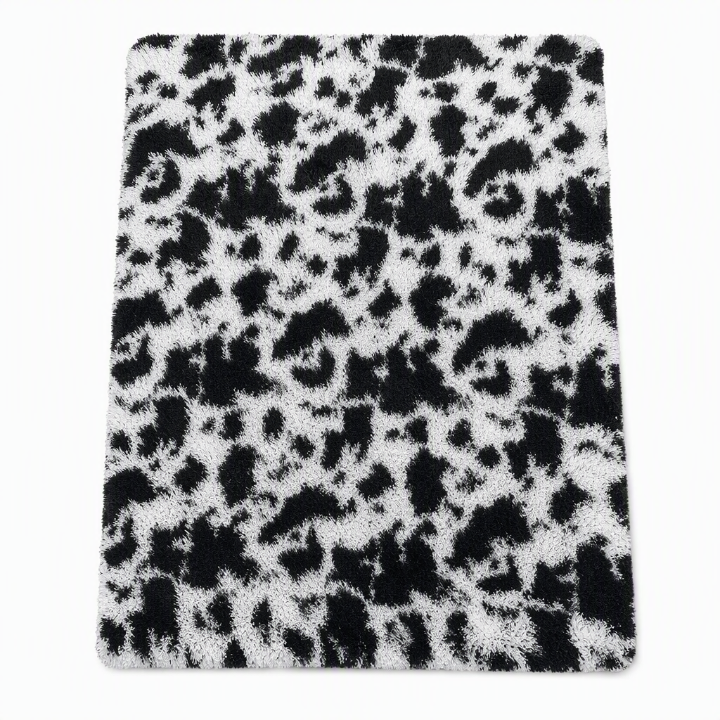 Tapis Shaggy Épais en Peluche Dégradé Tie-Dye pour Salon, Chambre et Chevet