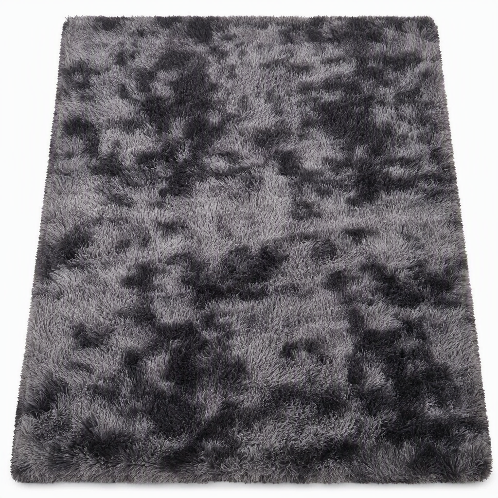 Tapis Shaggy Épais en Peluche Dégradé Tie-Dye pour Salon, Chambre et Chevet