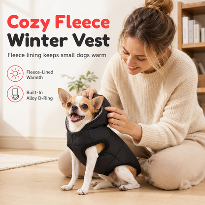 Manteau d'Hiver pour Chien avec Harnais Intégré – Doublure Polaire & Coupe-Vent