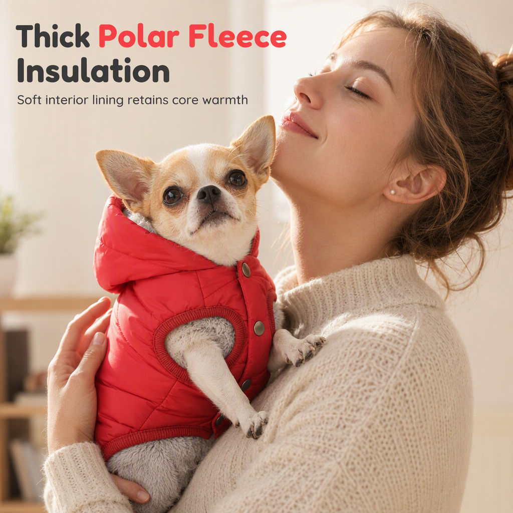 Manteau d'Hiver pour Chien avec Harnais Intégré – Doublure Polaire & Coupe-Vent