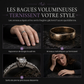 Bague Gothique Croissant de Lune en Pierre de Lune – Finition Platine Vintage
