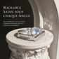 Bague Gothique Croissant de Lune en Pierre de Lune – Finition Platine Vintage