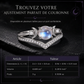 Bague Gothique Croissant de Lune en Pierre de Lune – Finition Platine Vintage