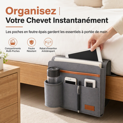 50% de Réduction – Organiseur de Chevet en Feutre Épais, Multi-Poches