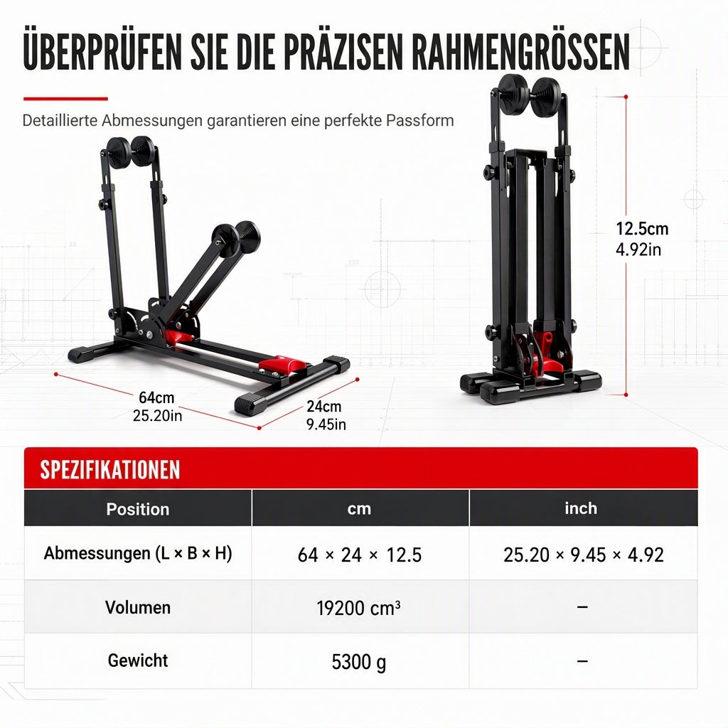 25% de Réduction – Support Vélo Vertical Pliable au Sol