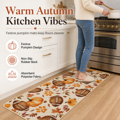 28% de Réduction – Lot de 2 Tapis de Cuisine Automne Antidérapants
