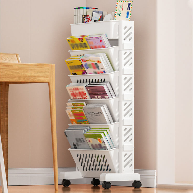 60% de Réduction – Bibliothèque Mobile sur Roulettes Étagère Inclinée Bureau