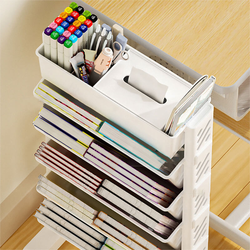 60% de Réduction – Bibliothèque Mobile sur Roulettes Étagère Inclinée Bureau