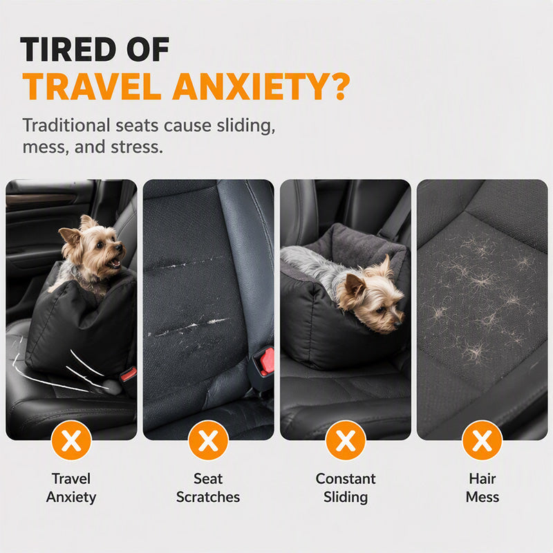 Siège Auto pour Chien & Chat – Panier Rehausseur avec Sangle de Sécurité