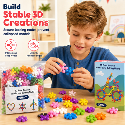 ❄️ Blocs de Construction 3D Flocon de Neige – Emboîtables, Plastique PP, 100 à 600 Pièces