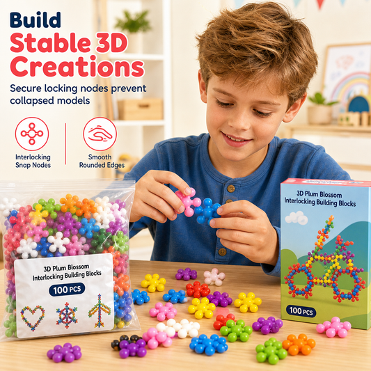 ❄️ Blocs de Construction 3D Flocon de Neige – Emboîtables, Plastique PP, 100 à 600 Pièces