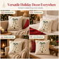 Housse de Coussin de Noël Brodée Sapin – 45×45 cm, Peluche Douce, Zip Invisible