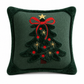 Housse de Coussin de Noël Brodée Sapin – 45×45 cm, Peluche Douce, Zip Invisible