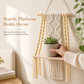 Étagère Murale Macramé Bohème – Tissage Artisanal & Plateau Bois pour Plantes
