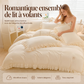 Parure de Lit 4 Pièces à Volants Romantiques – Microfibre Douceur Nuage