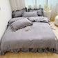 Parure de Lit 4 Pièces à Volants Romantiques – Microfibre Douceur Nuage