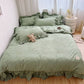 Parure de Lit 4 Pièces à Volants Romantiques – Microfibre Douceur Nuage