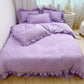 Parure de Lit 4 Pièces à Volants Romantiques – Microfibre Douceur Nuage