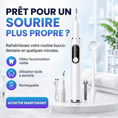 Détartreur Dentaire Ultrasonique – Anti-Tartre & Plaque, 5 Modes, Étanche IPX6