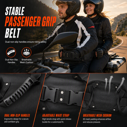 Ceinture de Maintien Passager Moto – Poignées Ergonomiques Antidérapantes