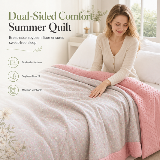 50% de Réduction – Couette Été Légère, Rembourrage Fibre de Soja