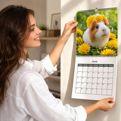 50% de Réduction – Calendrier Mural 2027 Cochons d'Inde, Photos Adorables