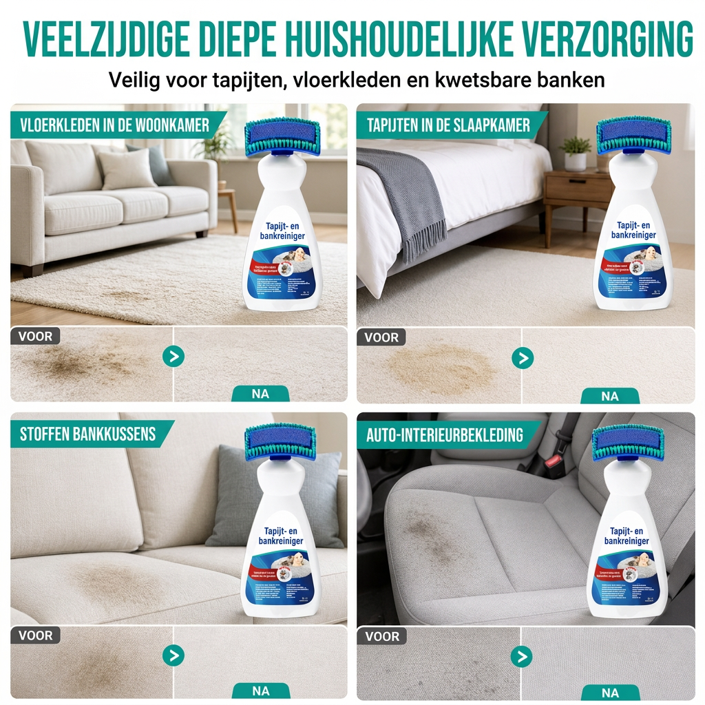 50% de Réduction – Nettoyant Mousse Textile et Tapis sans Rinçage, Brosse 200ml