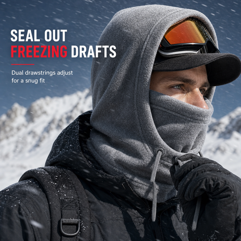 50% de Réduction – Cagoule Thermique Polaire Coupe-Vent Ski Moto Anti-Buée
