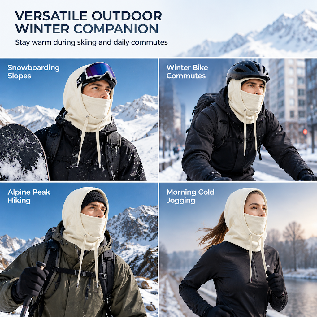 50% de Réduction – Cagoule Thermique Polaire Coupe-Vent Ski Moto Anti-Buée