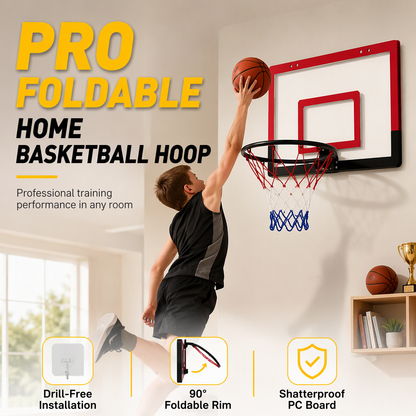 60% de Réduction – Panier de Basket Pliable Enfant sans Perçage Mural