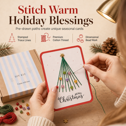 50% de Réduction – Kit de Broderie Cartes de Vœux Noël DIY