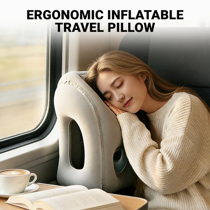 50% de Réduction – Oreiller de Voyage Gonflable Ergonomique 360°