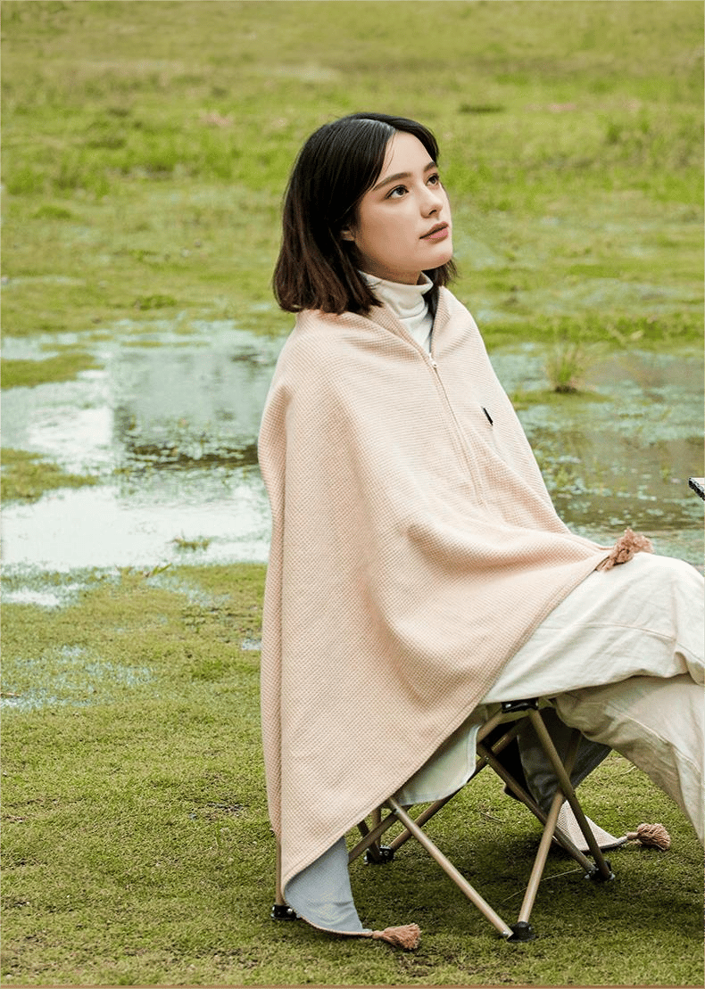 📢 50% de Réduction – Châle Plaid Chauffant Électrique USB en Polaire Douce, Couverture Poncho Chauffante Lavable 3 Niveaux