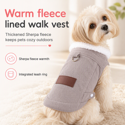 60% de Réduction – Gilet d'Hiver Polaire Chien et Chat avec Anneau de Laisse