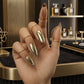 50% de Réduction – Bagues d'Ongles Métalliques Réglables Effet Miroir, Bijoux d'Ongles Sans Colle et Réutilisables, Lot de 10