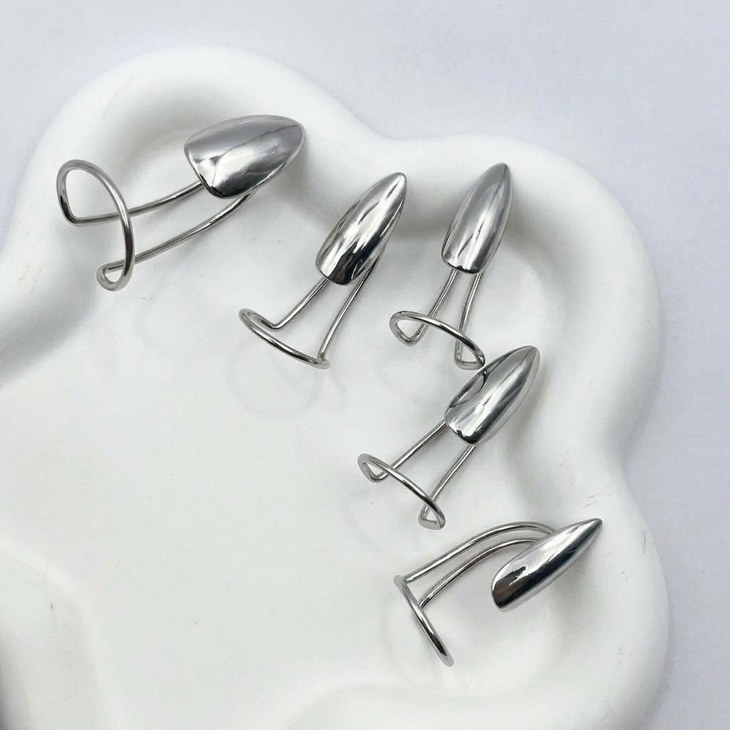 50% de Réduction – Bagues d'Ongles Métalliques Réglables Effet Miroir, Bijoux d'Ongles Sans Colle et Réutilisables, Lot de 10
