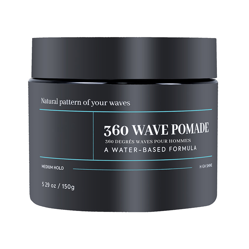 50% de Réduction – Pommade à Vagues 360 Tenue Moyenne, Cire Coiffante Brillante à Base d'Eau pour Homme, Définition 150ml