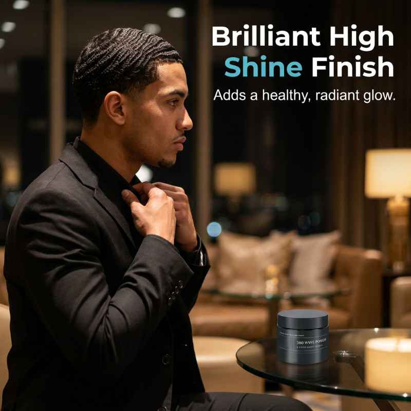 50% de Réduction – Pommade à Vagues 360 Tenue Moyenne, Cire Coiffante Brillante à Base d'Eau pour Homme, Définition 150ml