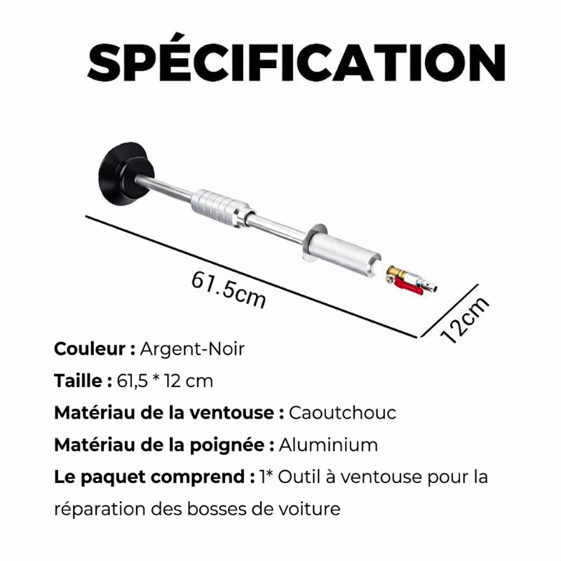 50% de Réduction – Ventouse Débosseleur Carrosserie Voiture, Outil de Tirage et Réparation de Bosses sans Peinture