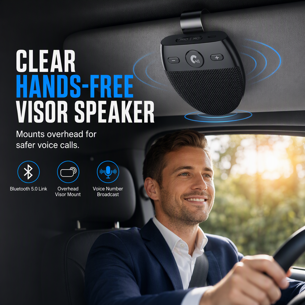 54% de Réduction – Kit Mains-Libres Bluetooth Voiture pour Pare-Soleil et Audio