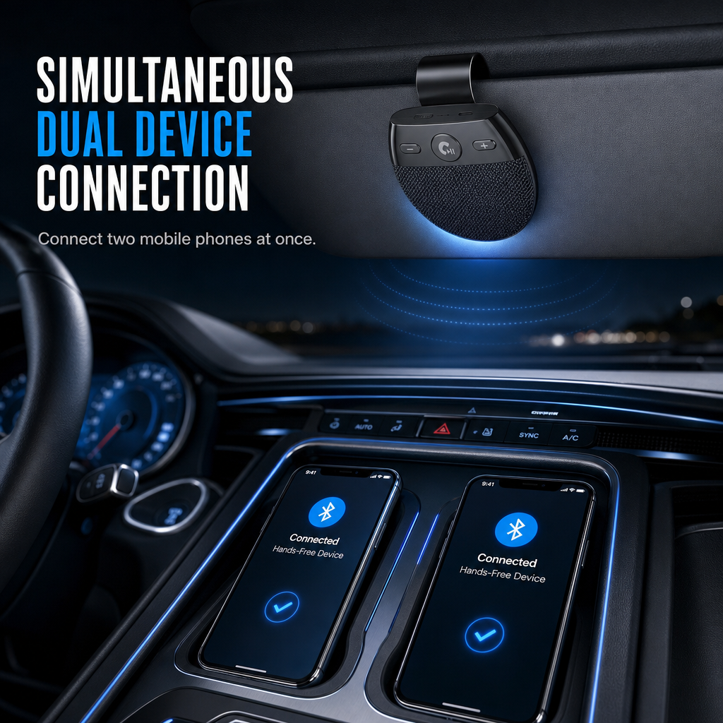 54% de Réduction – Kit Mains-Libres Bluetooth Voiture pour Pare-Soleil et Audio