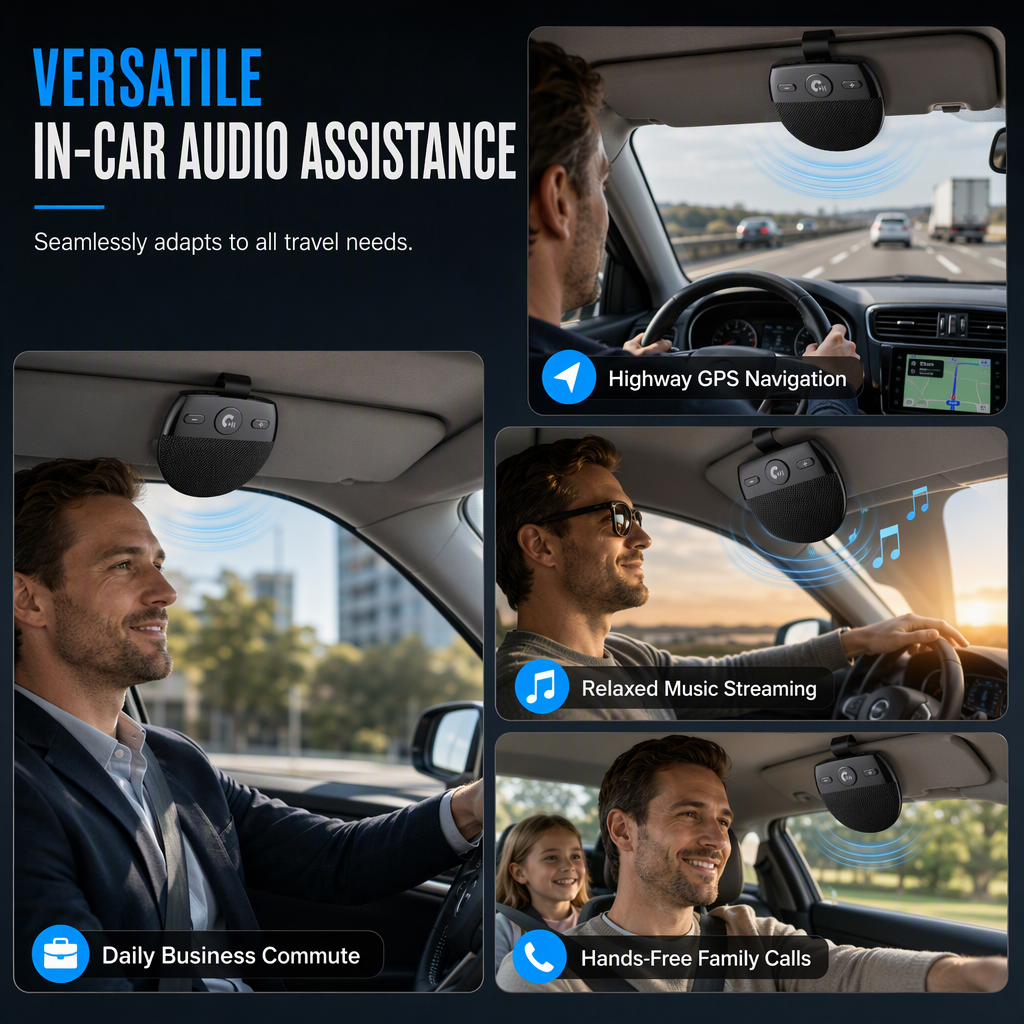 54% de Réduction – Kit Mains-Libres Bluetooth Voiture pour Pare-Soleil et Audio