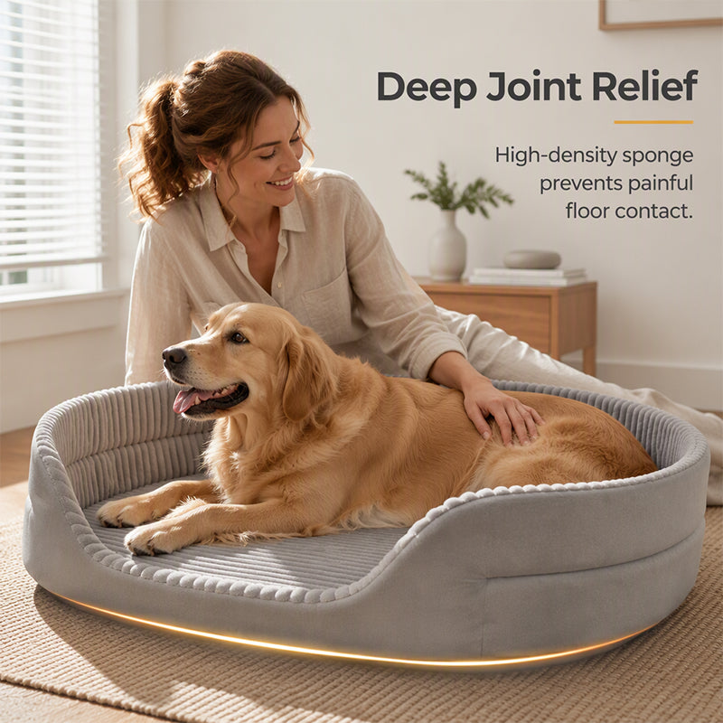 50% de Réduction – Panier Orthopédique Apaisant pour Chien et Chat, Lit Coussin Soulagement Articulaire Haute Densité