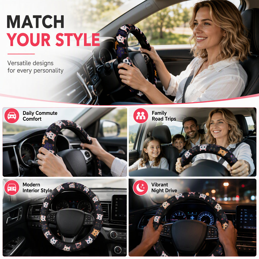 50% de Réduction – Couvre-Volant Universel Respirant et Antidérapant Auto 38 cm
