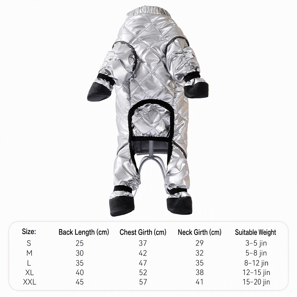50% de Réduction – Combinaison pour Chien Imperméable et Chaude 4 Pattes